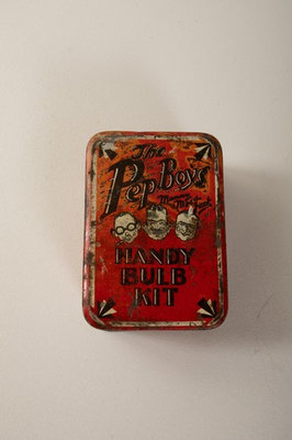 #ad The Pep Boys Tin Litho M2L JSF6 Handy Bubl Kit Manny Moe Jack Gas Station Box $24.95