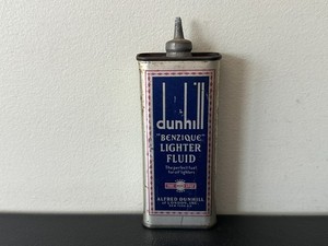 Vintage - DUNHILL "BENZIQUE" - Advertising Lighter Fluid Tin - 5 OZ. Lead Top