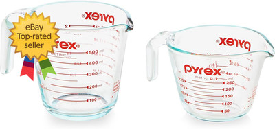Essentials  2 Pack Glass Measuring Cups Set 1   2 Cup Measuring Cups for Preppin