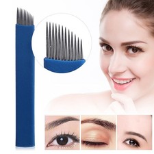 100Pcs/Set Eyebrow Tattoo Manual Microblading Permanent Makeup Sterile Needle
