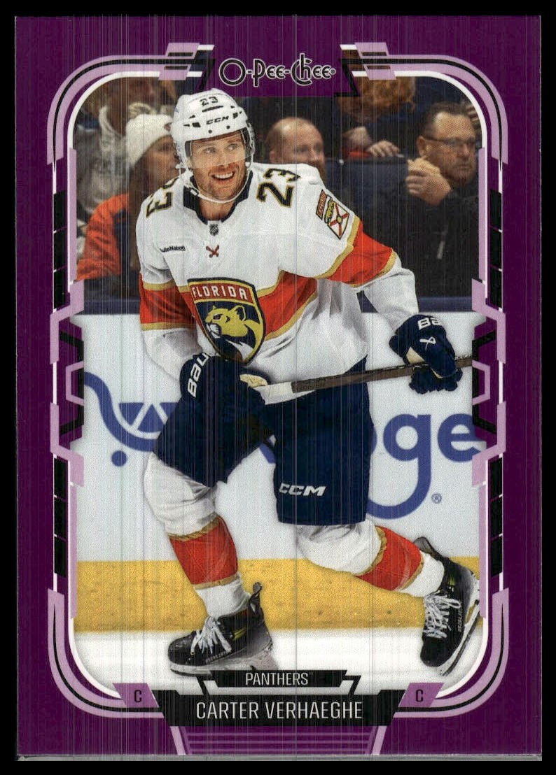 2025-26 O-Pee-Chee #237 Carter Verhaeghe Purple Border #/49 SN