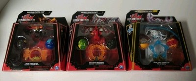 (3) New Bakugan Starter Packs Special Attack Butterclaw Bruiser  Dragonoid