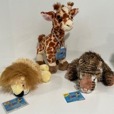 Webkins Safari Animal Trio Lion Giraffe Tiger Tags Included Used Codes