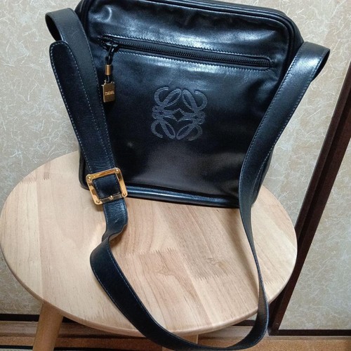 LOEWE Anagram leather shoulder bag black 779322