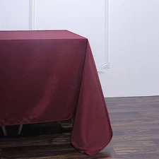 90" Burgundy SQUARE POLYESTER TABLECLOTH Wedding Catering Dinner Linens SALE