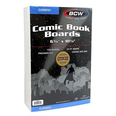 100 BCW Current Comic Book Backing Boards Acid Free Storage White Backer