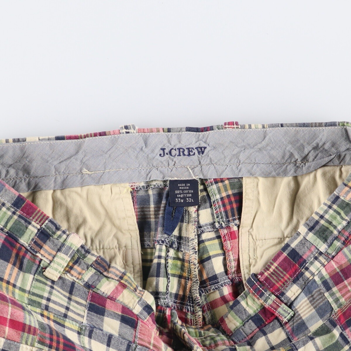Vintage J.Crew Check Pattern Patchwork Cotton Sla… - image 3