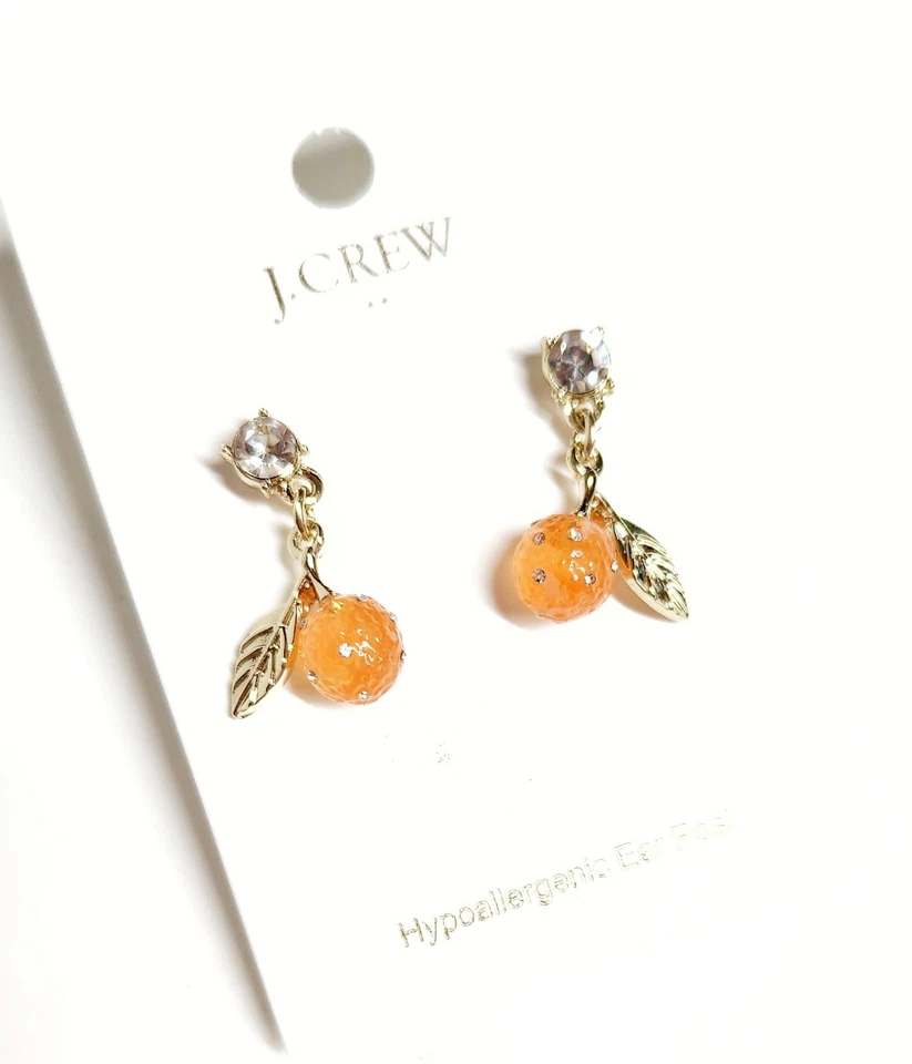 Pendientes colgantes J.Crew Factory naranja caqui brillante enchapado en oro múltiple CK615 NUEVOS CON ETIQUETAS Foto 2 de 4