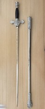 Vintage Knights of Columbus Ceremonial Sword & Scabbard Original Etched Blade
