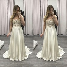Elegant Wedding Dresses Lace Applique Off The Shoulder Sweep Train Bridal Gowns