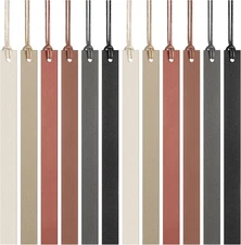 Kosiz 12 Pcs Leather Bookmarks Back to School Gifts Colorful Black and Brown 