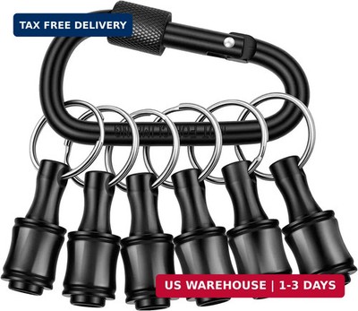 Bit Holder Keychain 1-Pack (6 Holders), 1/4'' Hex Shank Quick Release Drill & Scr