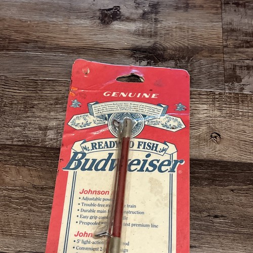 1995 Budweiser Ready to Fish FISHING BUD Rod Reel Pole Johnson Man Cave Sealed - Picture 3 of 5