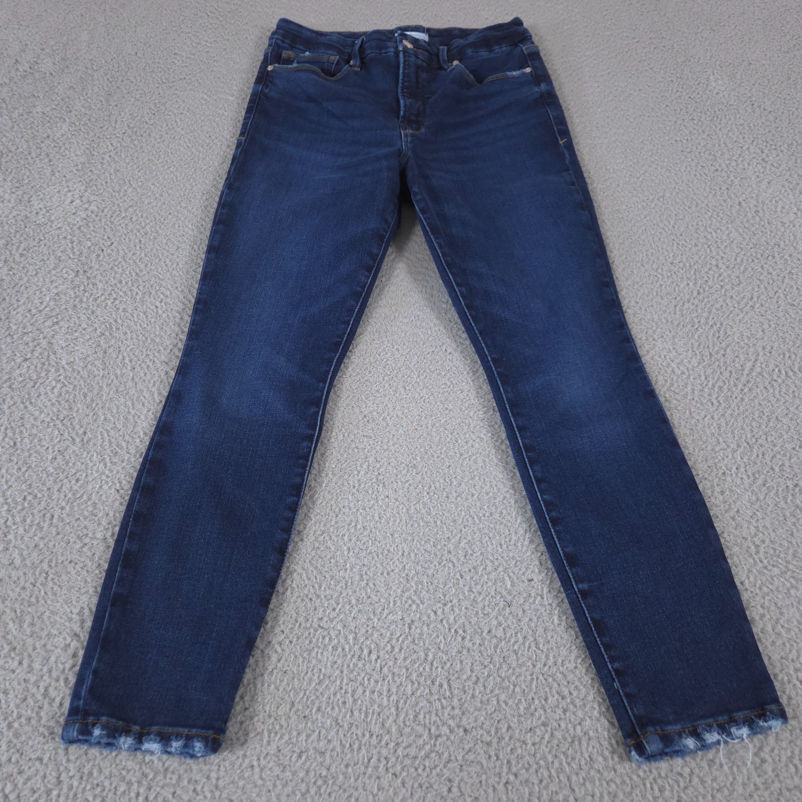 Good American Jeans Womens 6/28 Blue Good Waist Crop Skinny Fit High Rise