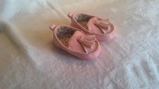 Pink Leather Moccasins with tassels Girls 6 / 12 month