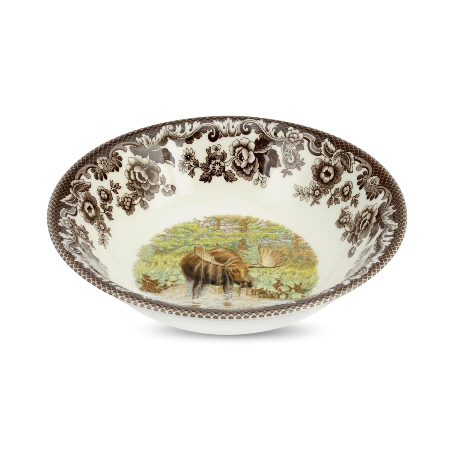 Spode Woodland Majestic Moose Ascot Cereal Bowl - 8 Inch Fin