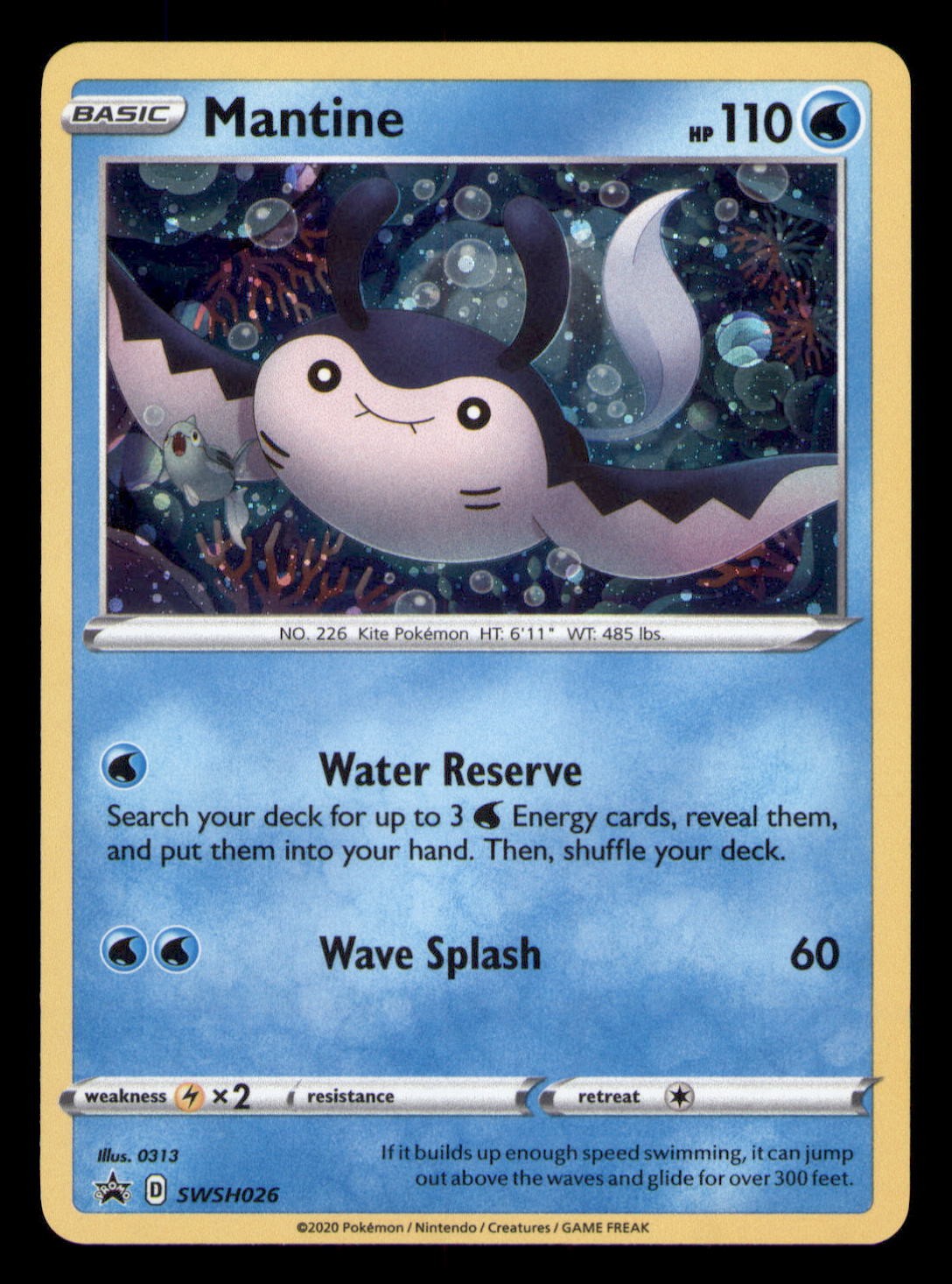 Mantine SWSH026 Holo Promo Sword & Shield Promo Pokemon TCG NM
