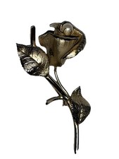 Vintage Figural Rose Stem Branch Gold Toned B...
