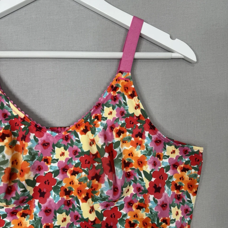 Ruby Ribbon Womens Shapewear 40 Pink Heritage Floral Bloom Cami #1798 Slimming - Image 3 of 4