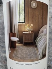 NEW Ruggable Adeline Ivory Opal Flatwoven Washable Rug And Nonslip Pad 3x5