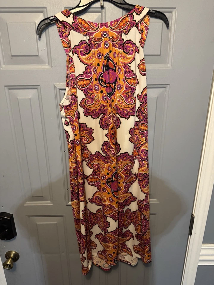 International Concepts Women’s Floral Sleeveless Rhinestone Neck Dress Size 2X - Image 2 of 2