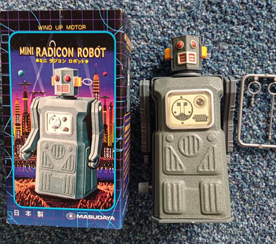 Masudaya Mini Radicon Roboter Blech zum Aufziehen. 1997. Made in Japan. FUNKTIONIERT!!