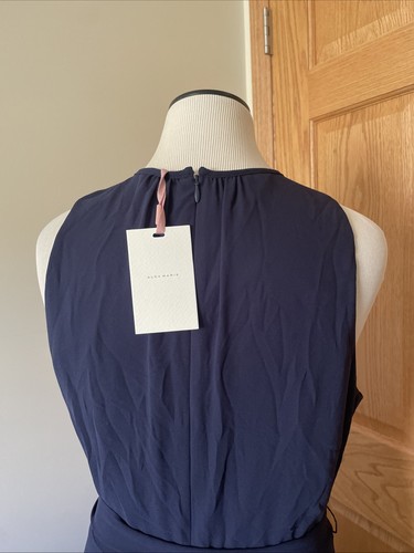 Alex Marie 10 Colette marineblau geraffter Saum abgestuft Taille zum Binden formelles Maxikleid 178 $ - Bild 13 von 23