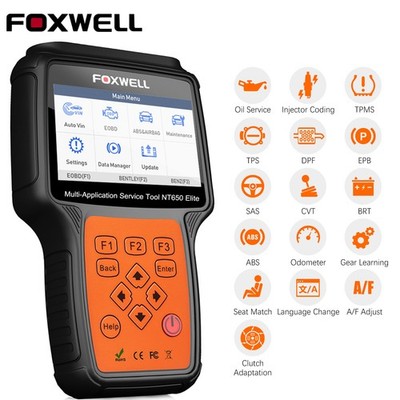 Foxwell NT650 Elite Car OBD2 Scanner Diagnostic Tool ABS SRS TPMS EPB Oil Reset