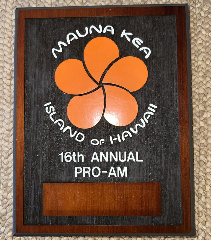 MAUNA KEA Beach Hotel Island of Hawaii Pro-Am Golf Wood Plaque Rare Collectible
