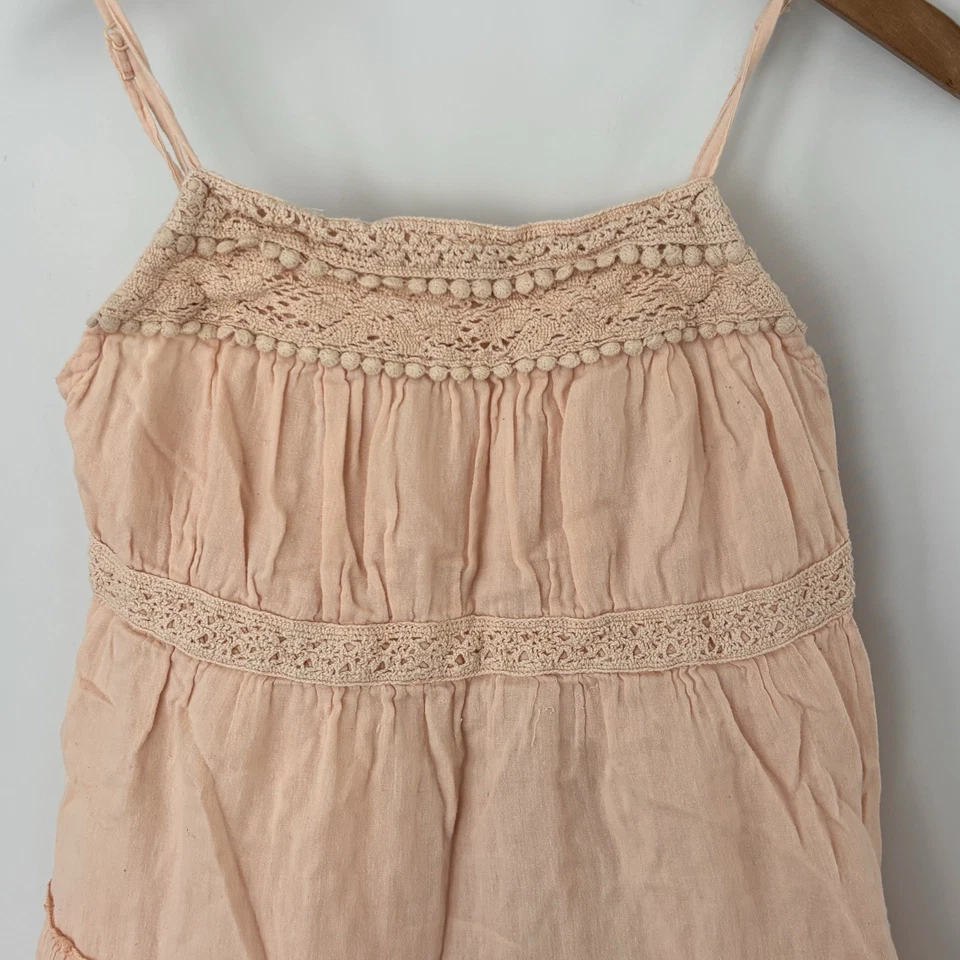 Vintage Y2K Mudd Cami Babydoll Tank Top Junior Women Medium M Pink Lace Trim - Image 2 of 4