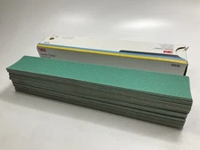 3M 02230 Green Corps Stikit Sand Paper File Sheet 80 Grit 16.5"x2.75, 100 Sheets