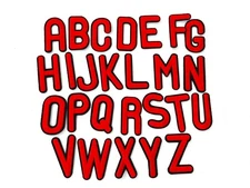 2" Small Black Letters  Iron-on  Patch Embroidered Letter Patch- LET 27