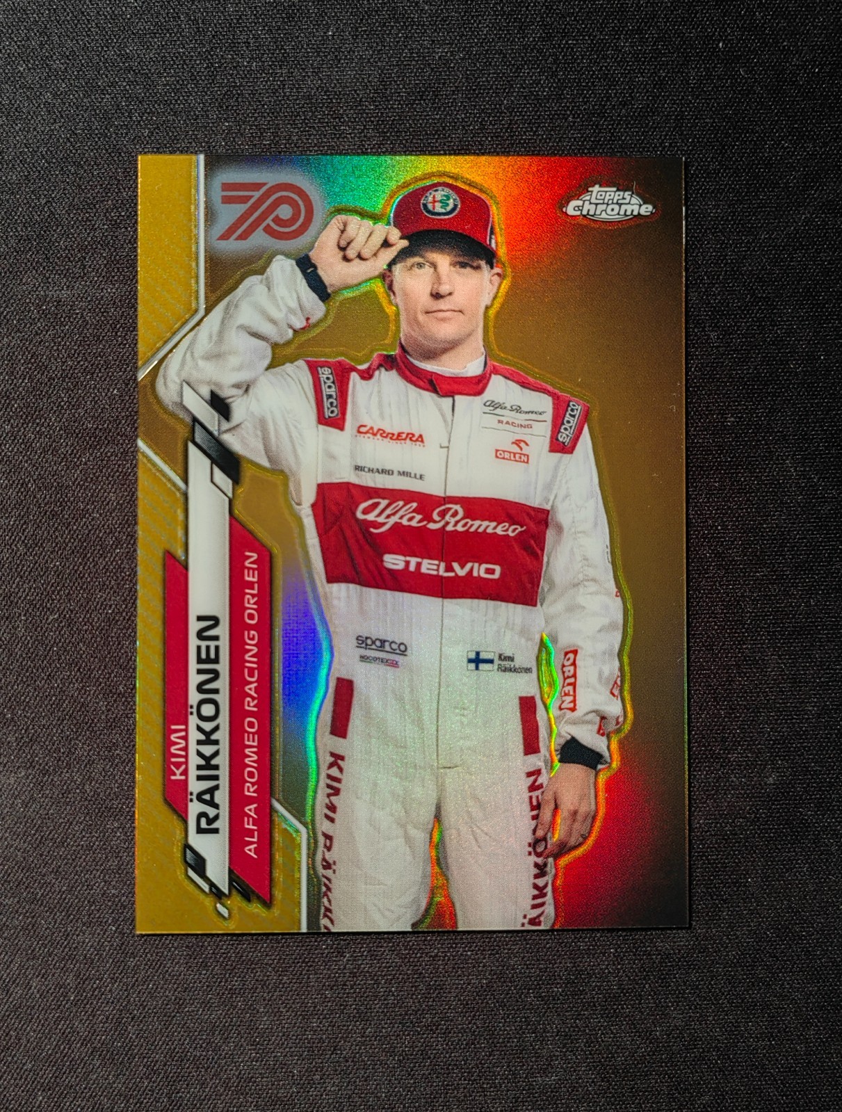 2020 Topps Chrome Formula 1 F1 Kimi Raikkonen #15 70th Anniversary Gold