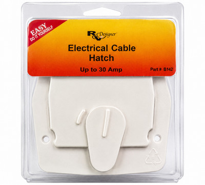 RV Designer B142 Electrical Cable Hatch White Up To 30 Amp RV Replacement