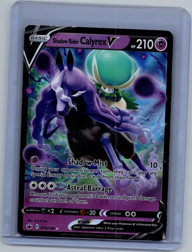 Shadow Rider Calyrex V Ultra Rare SWSH06: Chilling Reign 074/198 LP