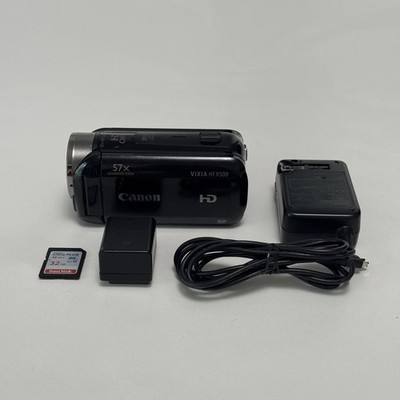 Canon HF R500 Digital Camcorder 57x Zoom Black Bundle W/ 32GB SD Charger Tested