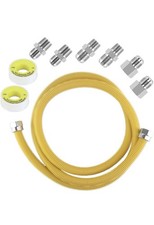 48" Flexible Gas Line Kit Yellow Coated, Gas Hose Connector Kit for Dryer, St...