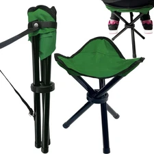 Travel Folding Camping Stool, 14.6 inches Tripod Chair and Maximum weight 300...