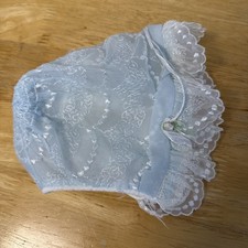 Vintage Ivory/Cream Heirloom Lace Baby Bonnet Hat - newborn 195