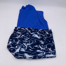 Wonder Nation Kids Husky Boys Shark Rash Guard Top Shirt Sz XL Swim Trunks L