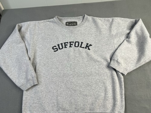 Vintage Big Cotton Gear for Sports Suffolk Crewneck Sweatshirt Gray Medium USA