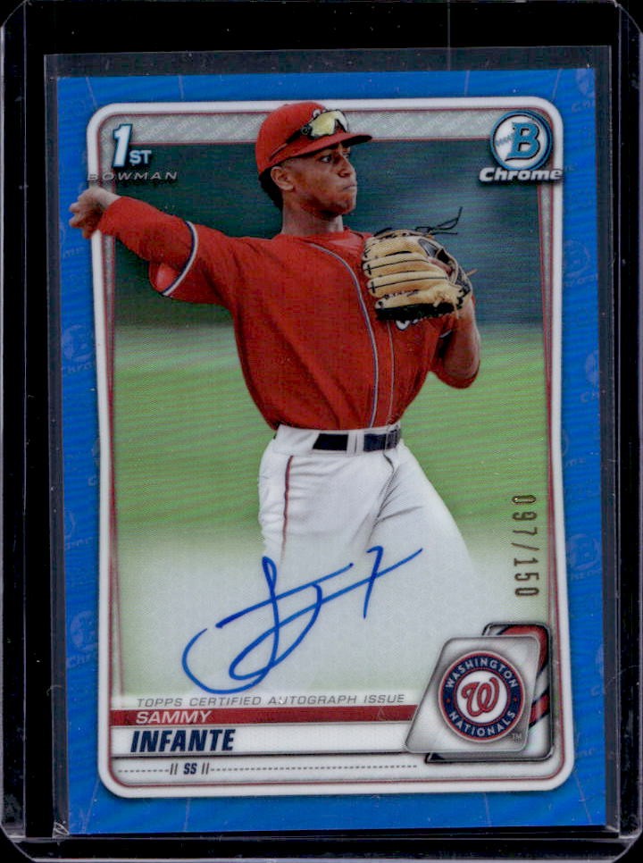 2020 Bowman Draft Sammy Infante Chrome Auto Blue #97/150 Nationals