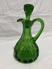 US Glass #15046 Shoshone Cruet Emerald Green 6 1/4" T ca 1896 7”