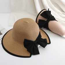 Lady Floppy Summer Sun Hat Beach Straw Hat Foldable Cap Wide Brim