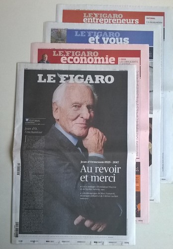 LE FIGARO N°22 806 du 06/12/2017 -MORT DE JEAN D'ORMESSON ET MICHEL 1ER ROUMANIE - Picture 1 of 12