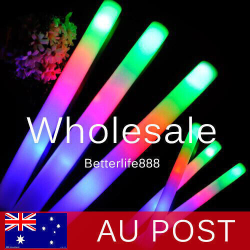 50-1000 LED Foam Light Up Stick Flashing Foam Glow Batons Bulk Wedding Glowstick - Picture 1 of 16