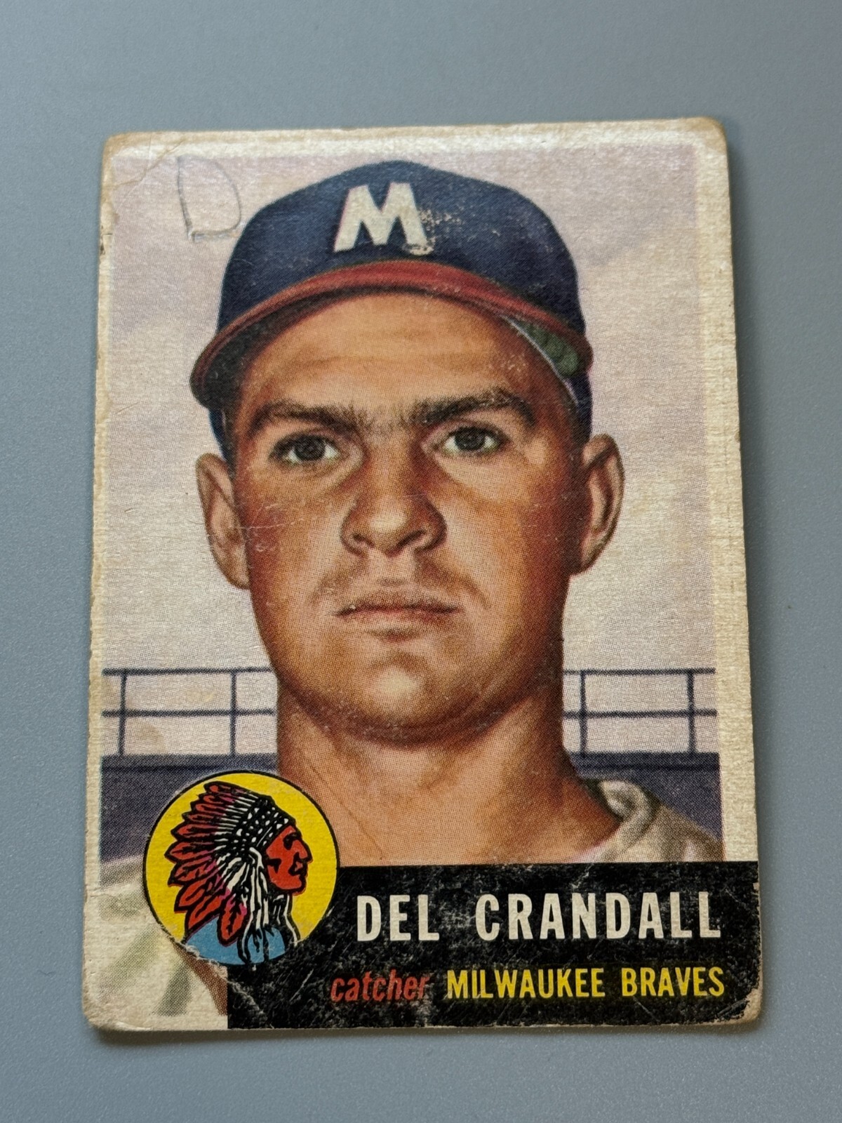 1953 Topps #197 Del Crandall - low grade
