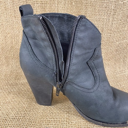 Steve Madden western booties black ankle boots nubuck leather zip up 8 - Picture 10 of 12