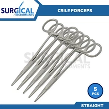 5 Pcs Crile Hemostat Forceps 6.25" Straight Surgical Veterinary German Grade