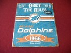 Vintage Miami Dolphins Team NFL Embossed Football Tin Metal Sign Obey The Rules — photo 1